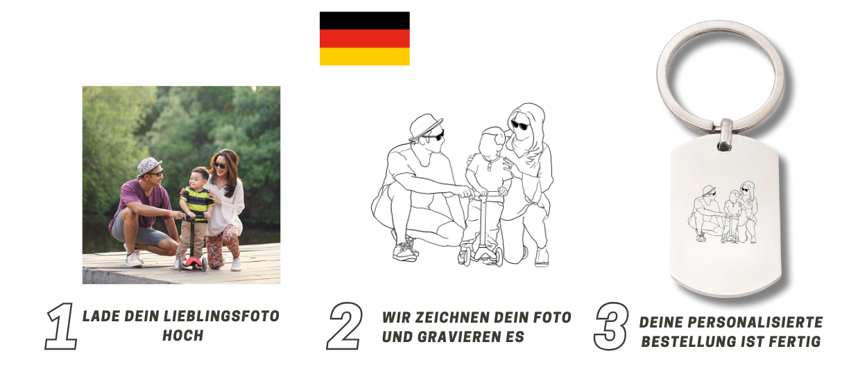 personalisierter Schlüsselanhänger Line Art