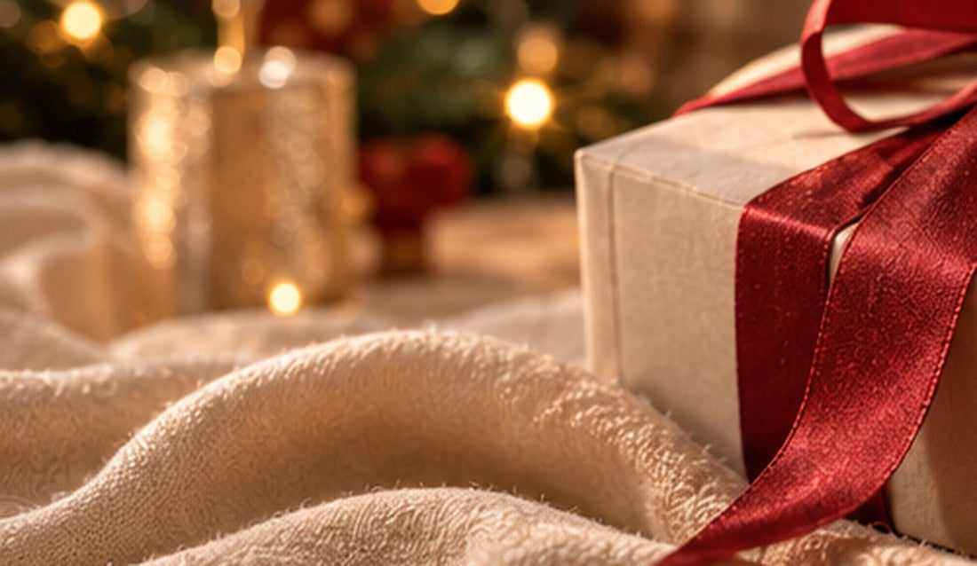 Festlich verpackte Geschenkbox als Symbol für ein persönliches Fotogeschenk