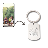 personalized keychain line art 